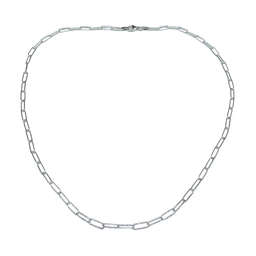18” Sterling Silver Paperclip Chain Link Necklace Solid 925 Italy Paper Clip - Picture 2 of 9
